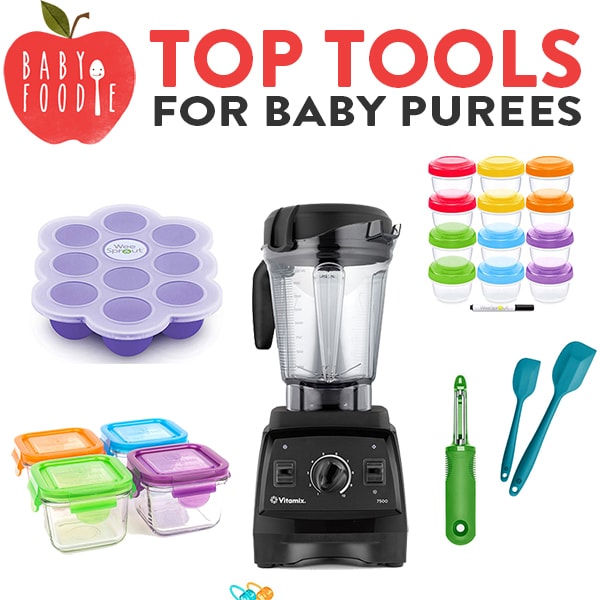 婴儿泥料的顶级工具与我最喜欢的厨房工具的图像