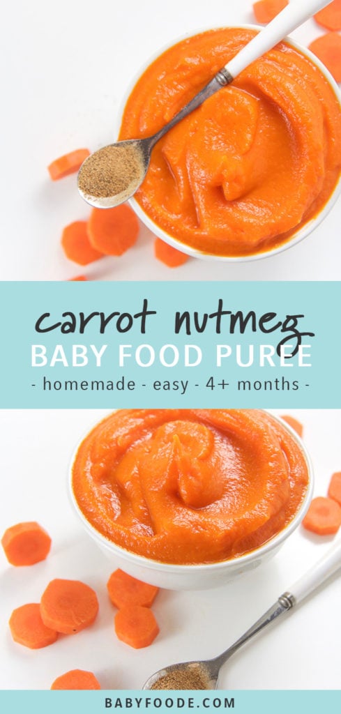 胡萝卜肉豆蔻的pinterest图像1开胃菜婴儿食品泥。