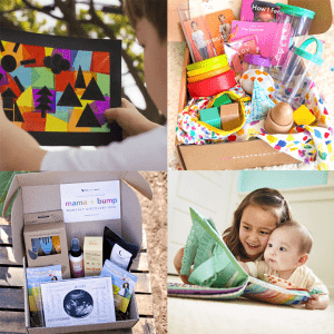 婴儿和婴儿的照片，比如玩具盒子的盒子里的盒子。