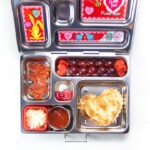 bob平台学校午餐盒，健康DIY心脏比萨饼。