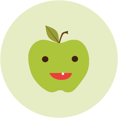卡通绿苹果图标