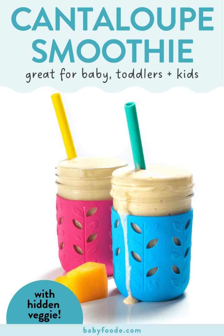 邮政的图形 - 哈密瓜冰沙，非常适合婴儿幼儿和孩子。带有五颜六色吸管的哈密瓜冰沙的孩子友好杯的图像。