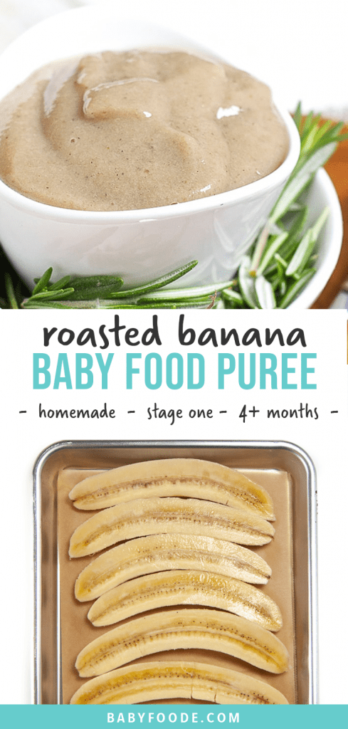 图片发布-烤香蕉婴儿食品净化-自制-阶段一至四月图片显示小白碗填满香蕉净质并加香蕉烘培板