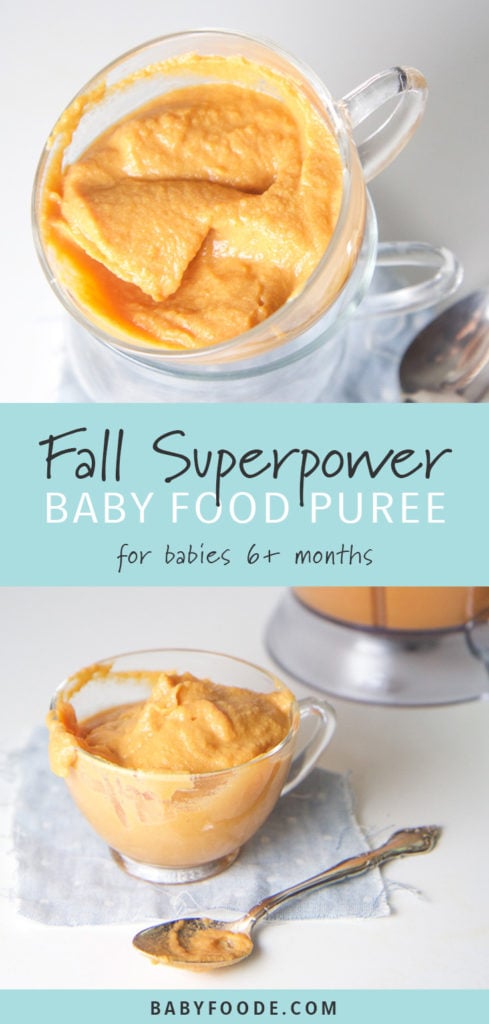 邮政图形 - 秋季超级能力婴儿食品泥，用于婴儿6个月以上的婴儿。