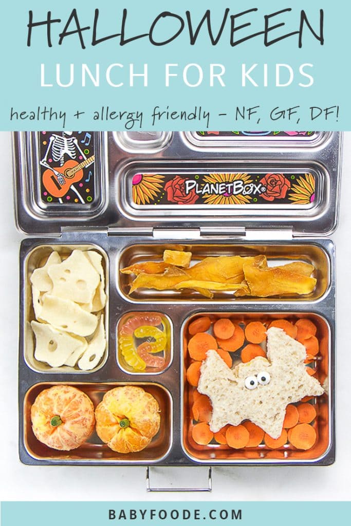 图片贴上装有欢乐Haloween为孩子们提供食品的午餐盒