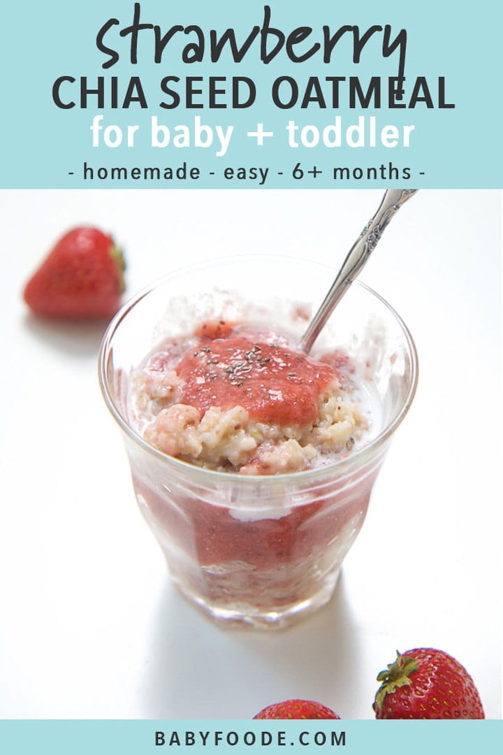 邮政的图形 - 婴儿 +幼儿的草莓chia籽燕麦片 - 自制 - 轻松6个月以上。