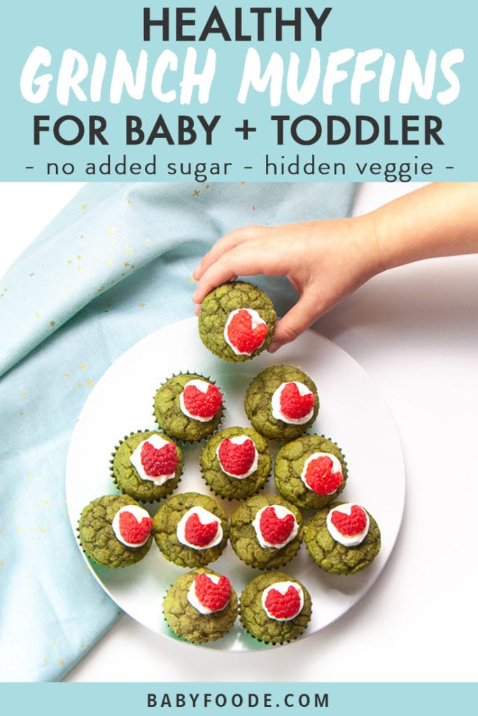 图形文章-健康grinch松饼为Baby+Todler-不加糖-隐藏veggie-Greenginch松饼