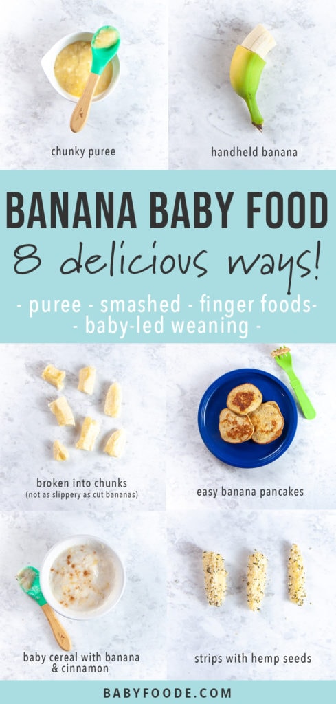 图片发布-香蕉婴儿食品-8种美味方式-纯净-打碎-指料-Beable断奶带网格向Bea