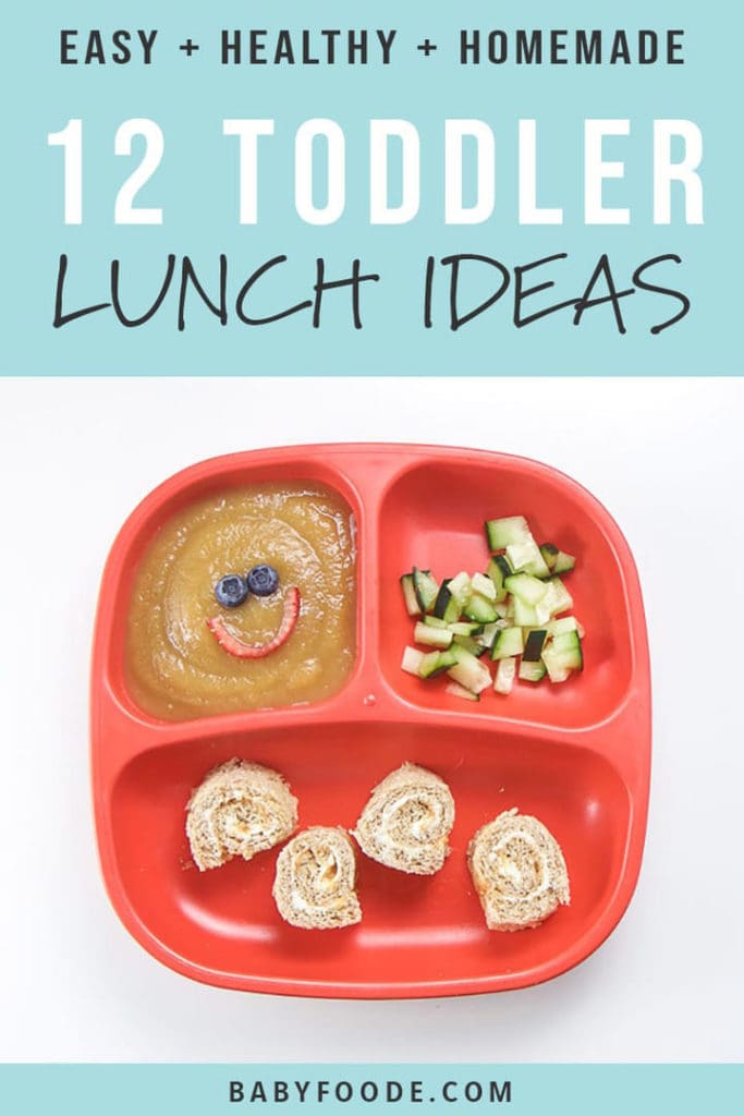 Pinterest图像，供有关幼儿健康午餐想法的综述帖子。
