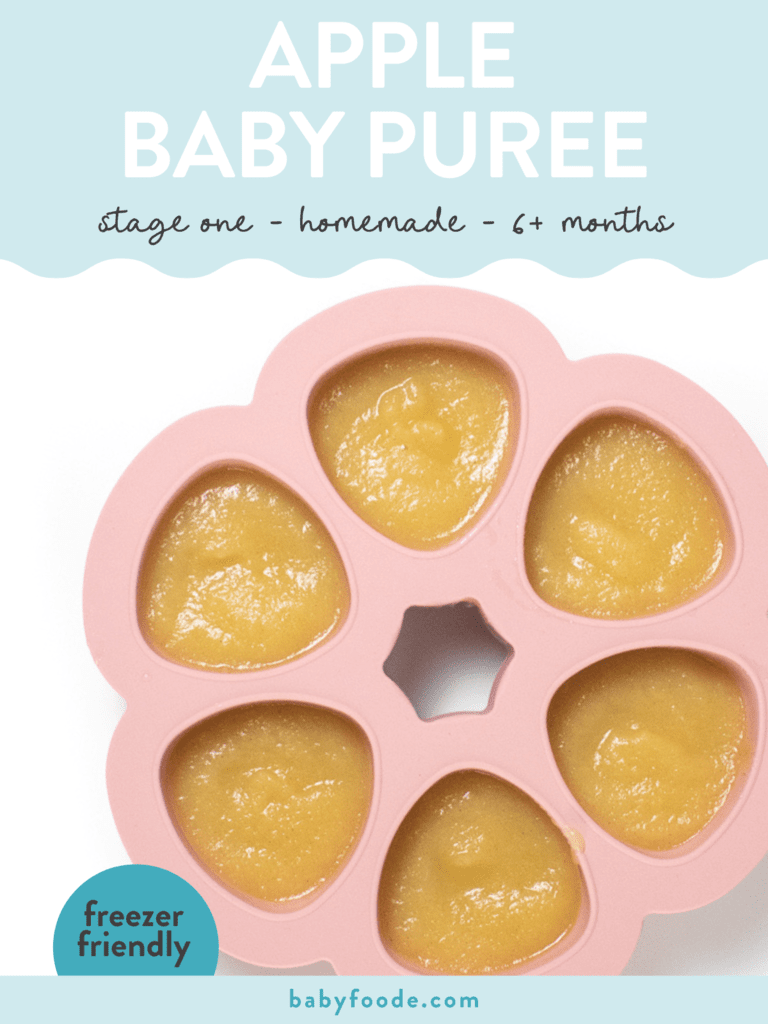 图片发布器-苹果小宝宝-阶段一-自制-6+月-冷冻器友好图片显示粉色婴儿食品容器装满纯苹果