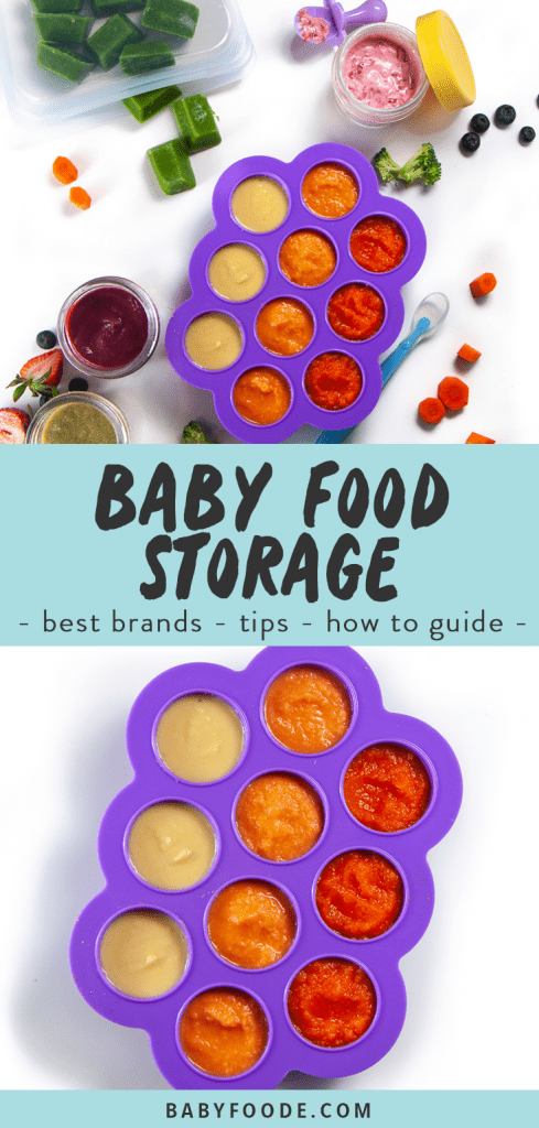 图形文章-婴儿食品存储-最佳品牌-技巧-引导方法配有婴儿食品存储图片 和封装容器装满纯度