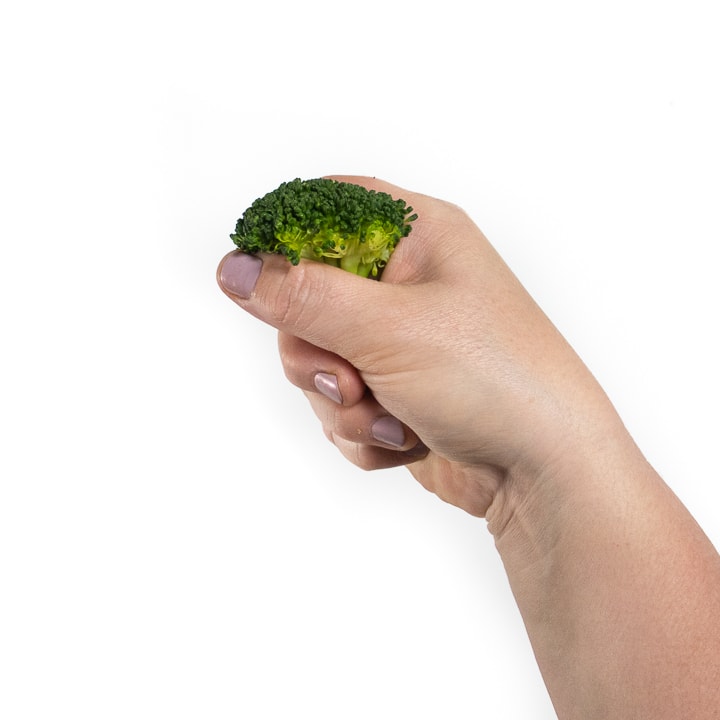 手握一块花椰菜