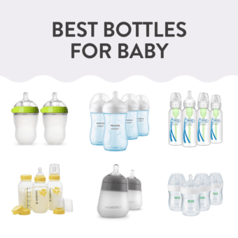 图形发布-最佳瓶子图像网格由不同品牌的婴儿瓶组成 白后台