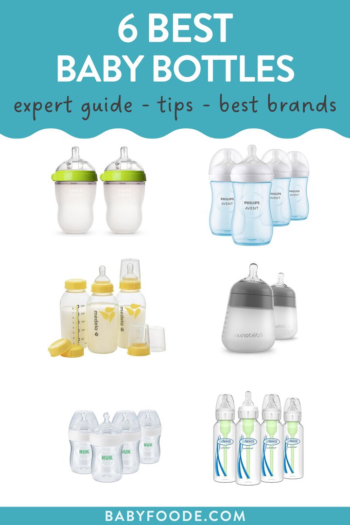 图形文章-6最佳小瓶、专家指南、小技巧和最佳品牌图片显示不同颜色的婴儿瓶与白后台