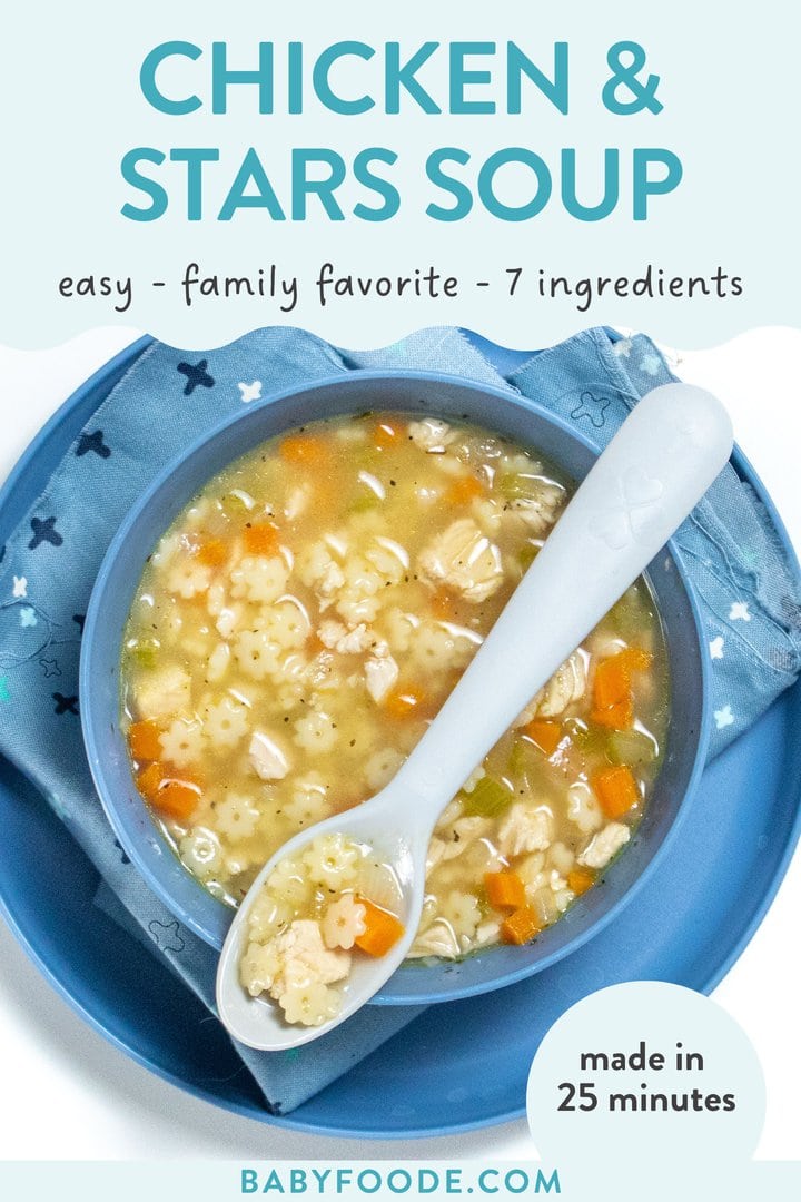 图片发布-鸡和星,汤,简便,家庭,最喜欢的7种素材,25分钟后制作蓝孩子用彩色餐盘玩的图片填满鸡汤和星汤
